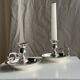 Pair of small antique silver-plated candlesticks D12 H8