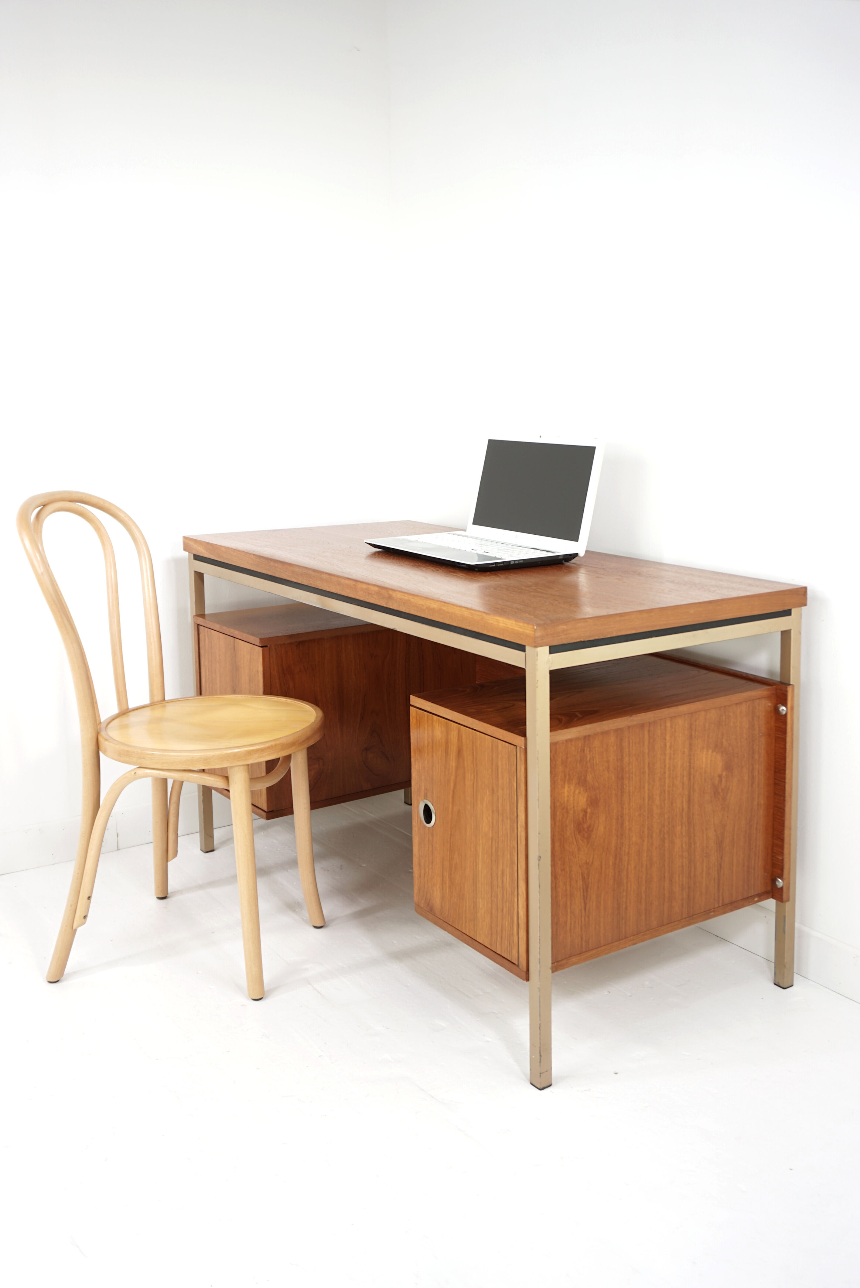 Teak and metal desk 50s