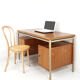 Bureau en teck et métal années 50