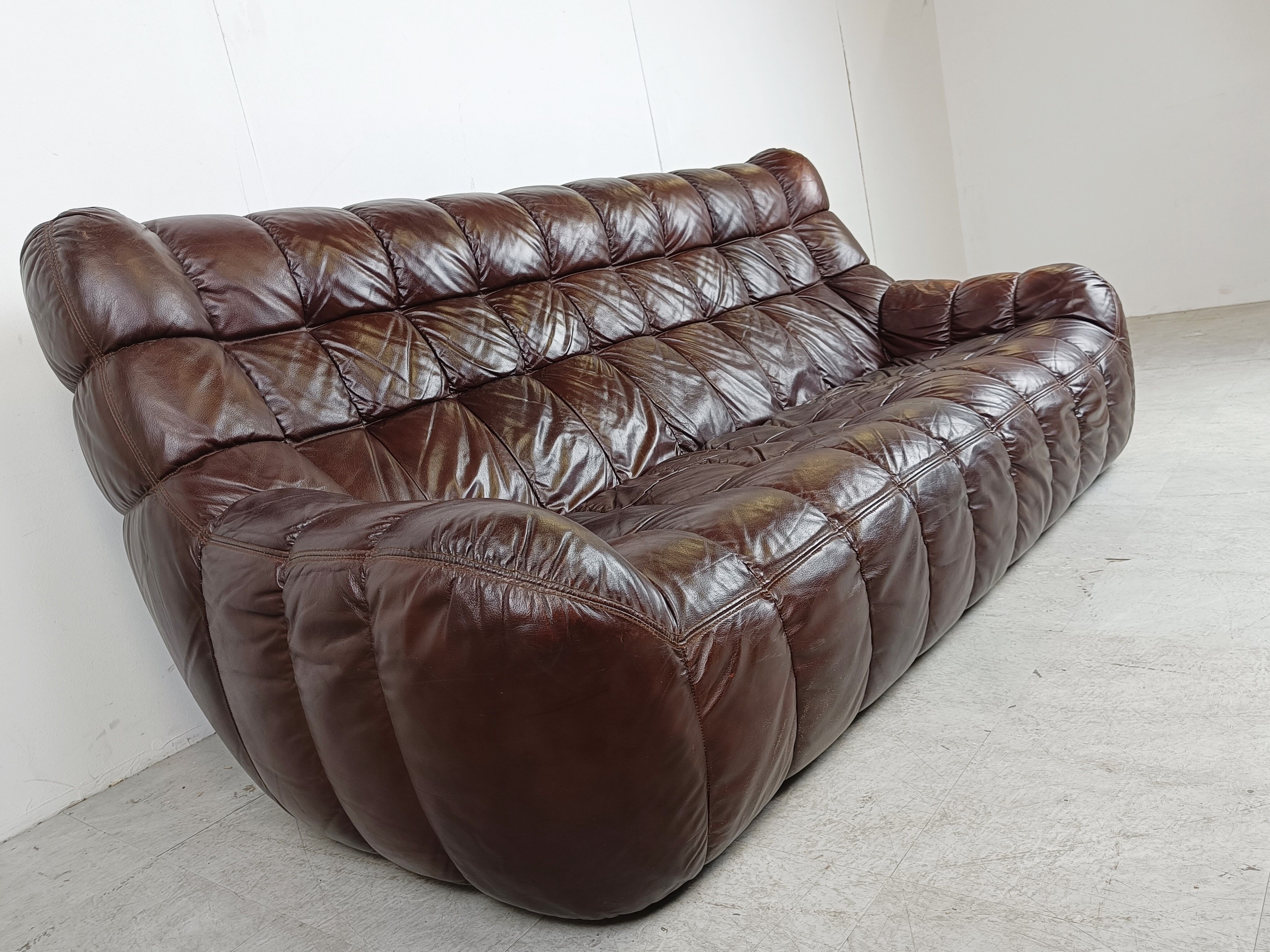 Vintage leather sofa 1970s