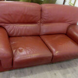 Leather sofa, 2 seats, Roche-Bobois brand
