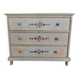 Commode de poupée ancienne bois peint années 30-40