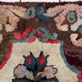 Tapis Hooked antique américain – 63 x 107 cm – Motif floral - 1C986