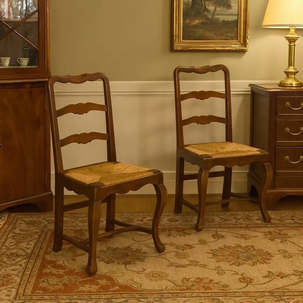 Antique walnut chairs from Italy, 20th century.
