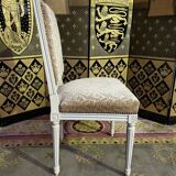 Suite of 6 Louis XVI style chairs in embossed velvet