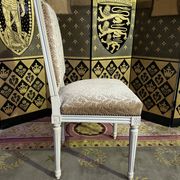 Suite of 6 Louis XVI style chairs in embossed velvet