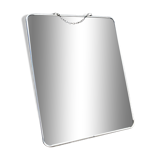 Large vintage barber mirror 24x30cm chrome