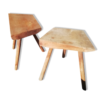 Paire de tabourets "à traire "