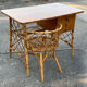 Rattan desk and chair 1960