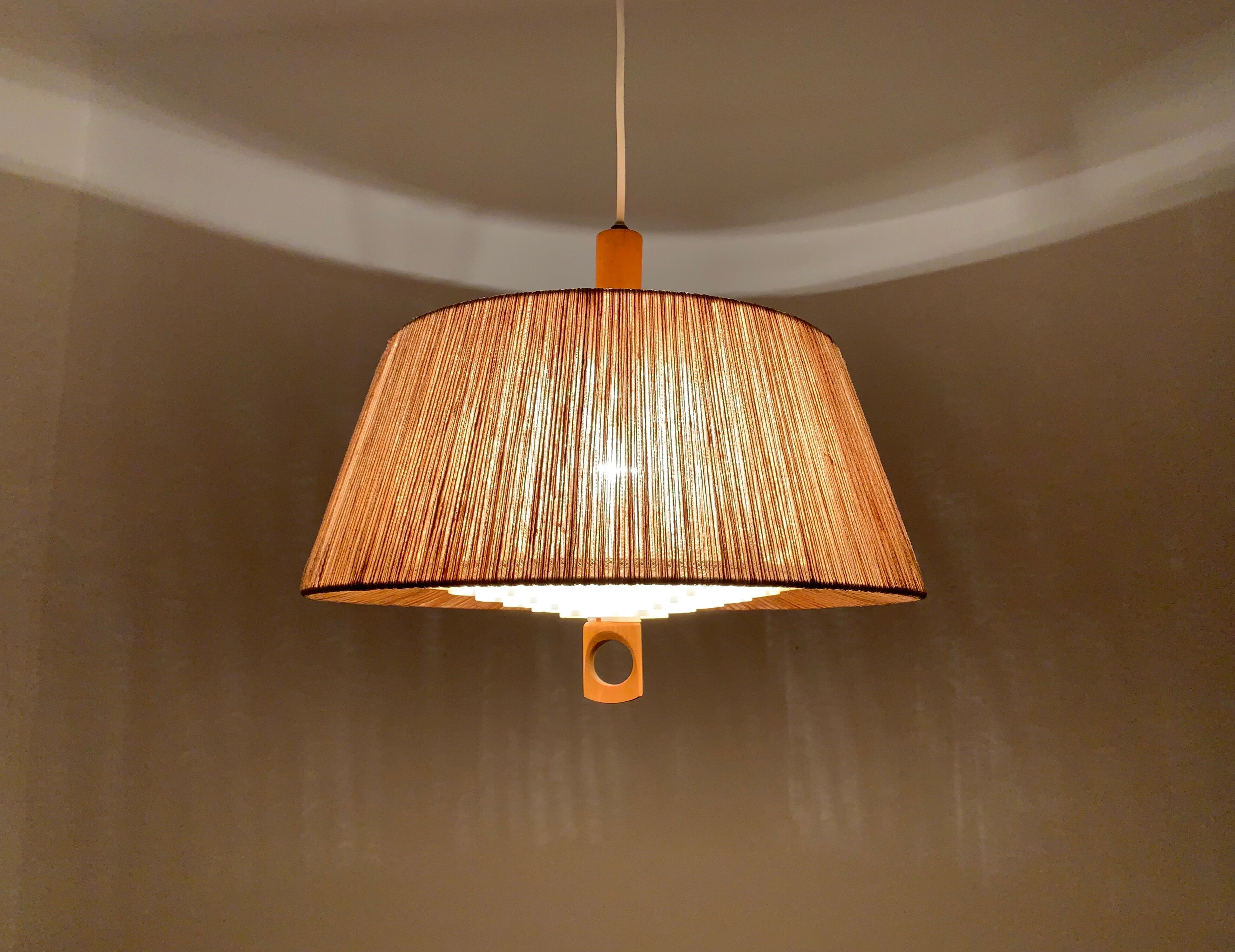 Sisal and Walnut Pendant Lamp by Temde