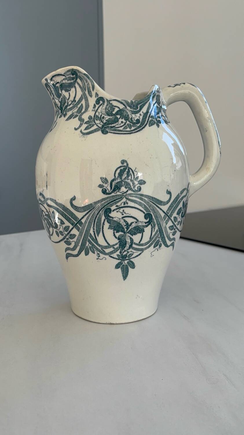 Antique toilet bowl Creil and Montereau Louise ironstone