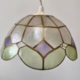 Green "Harlequin" mother-of-pearl earring