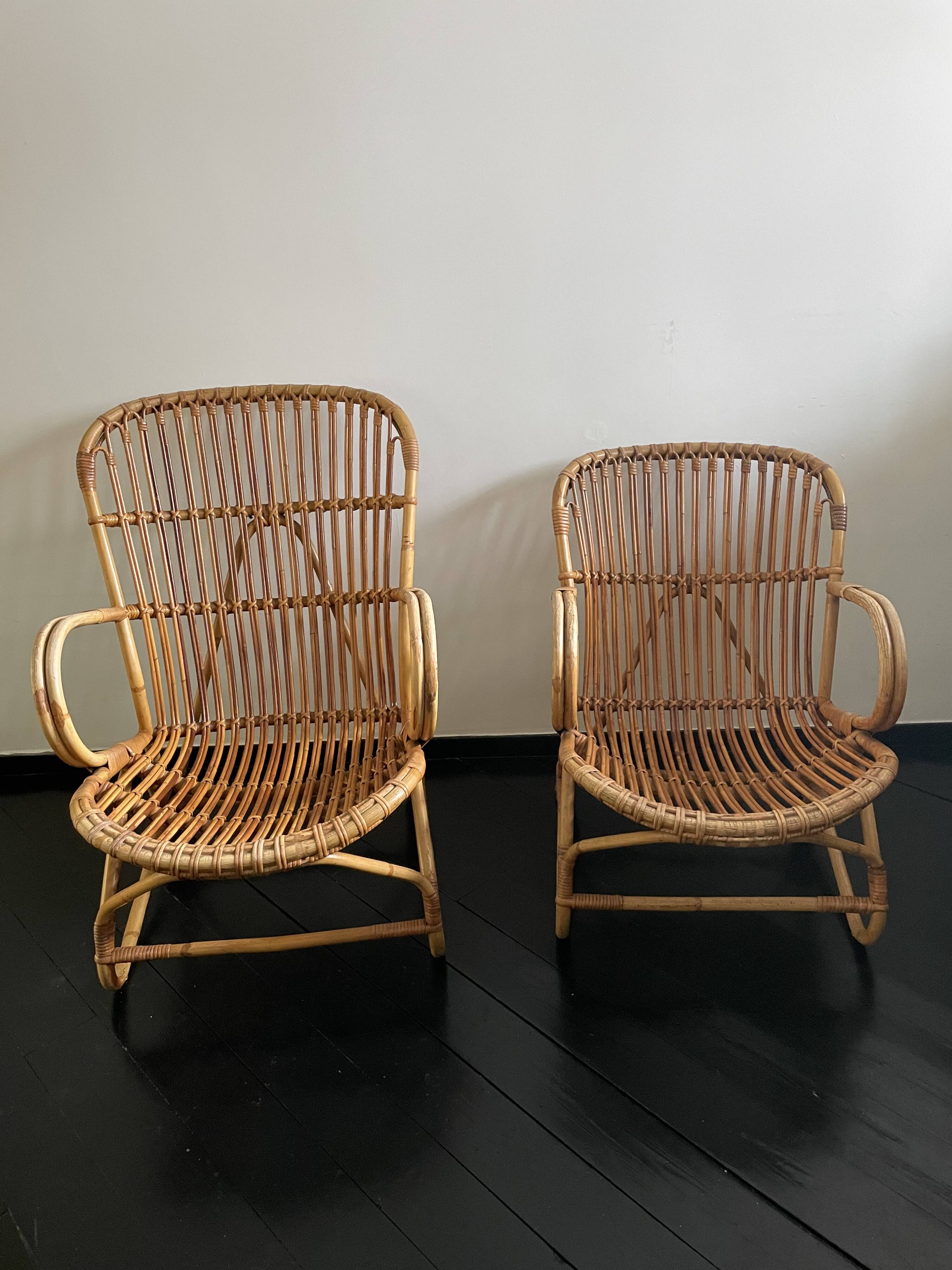 His and hers rattan lounge chairs, Rohé Noordwolde