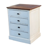 Craft furniture in oak and white patina wood 4 drawers
