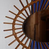 Oval rattan mirror
