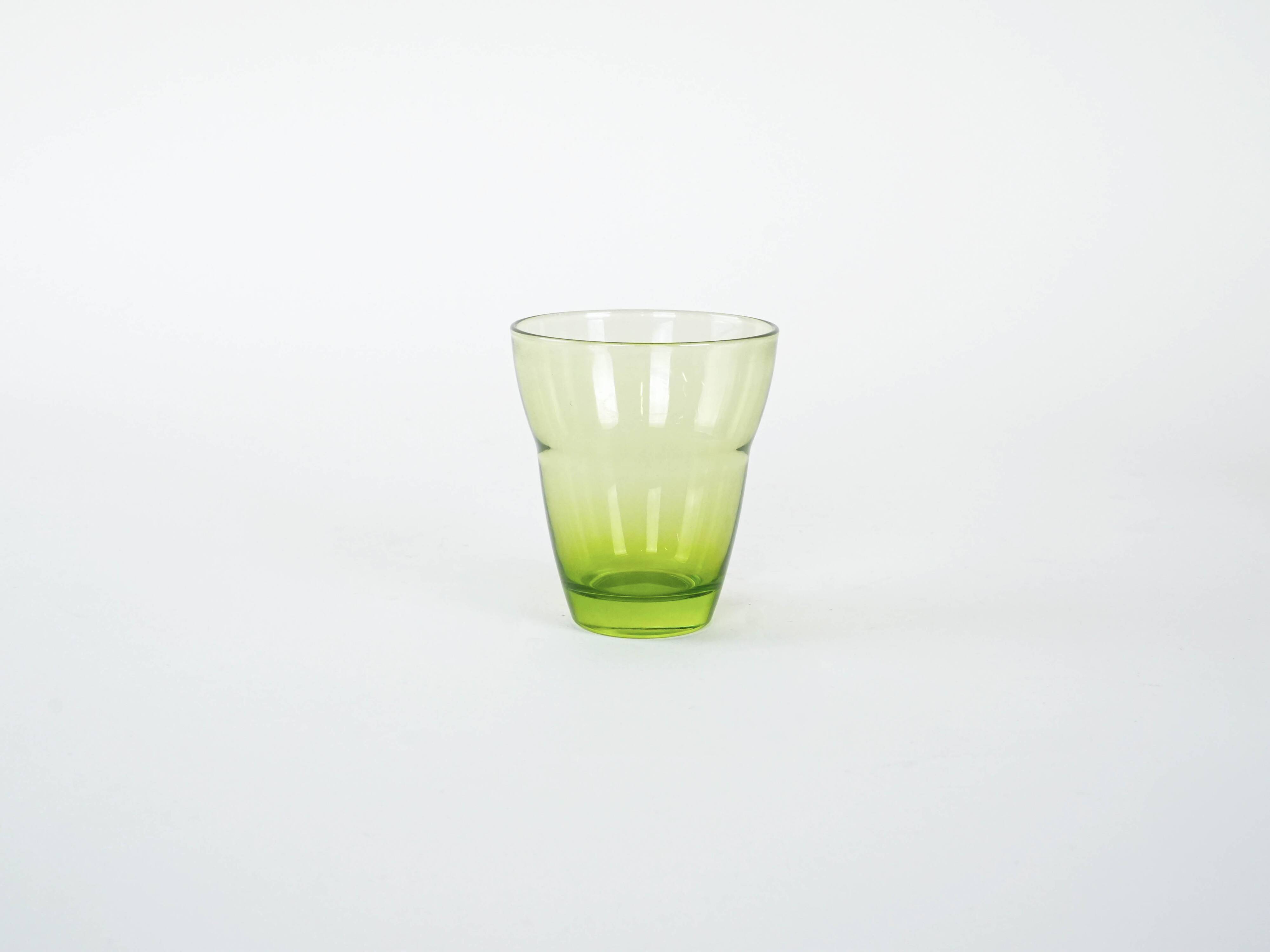 Set of green glasses, Italian design, 1980s, production: Italy