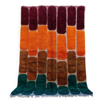 Tapis tissé en laine coloré fait main traditionnelle 250cmx150cm