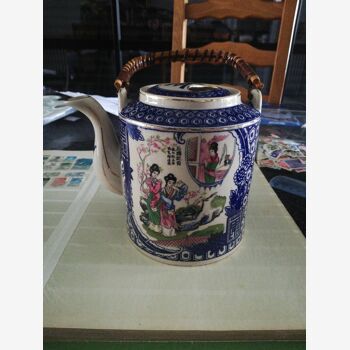 Blue and gold ceramic teapot from Japan