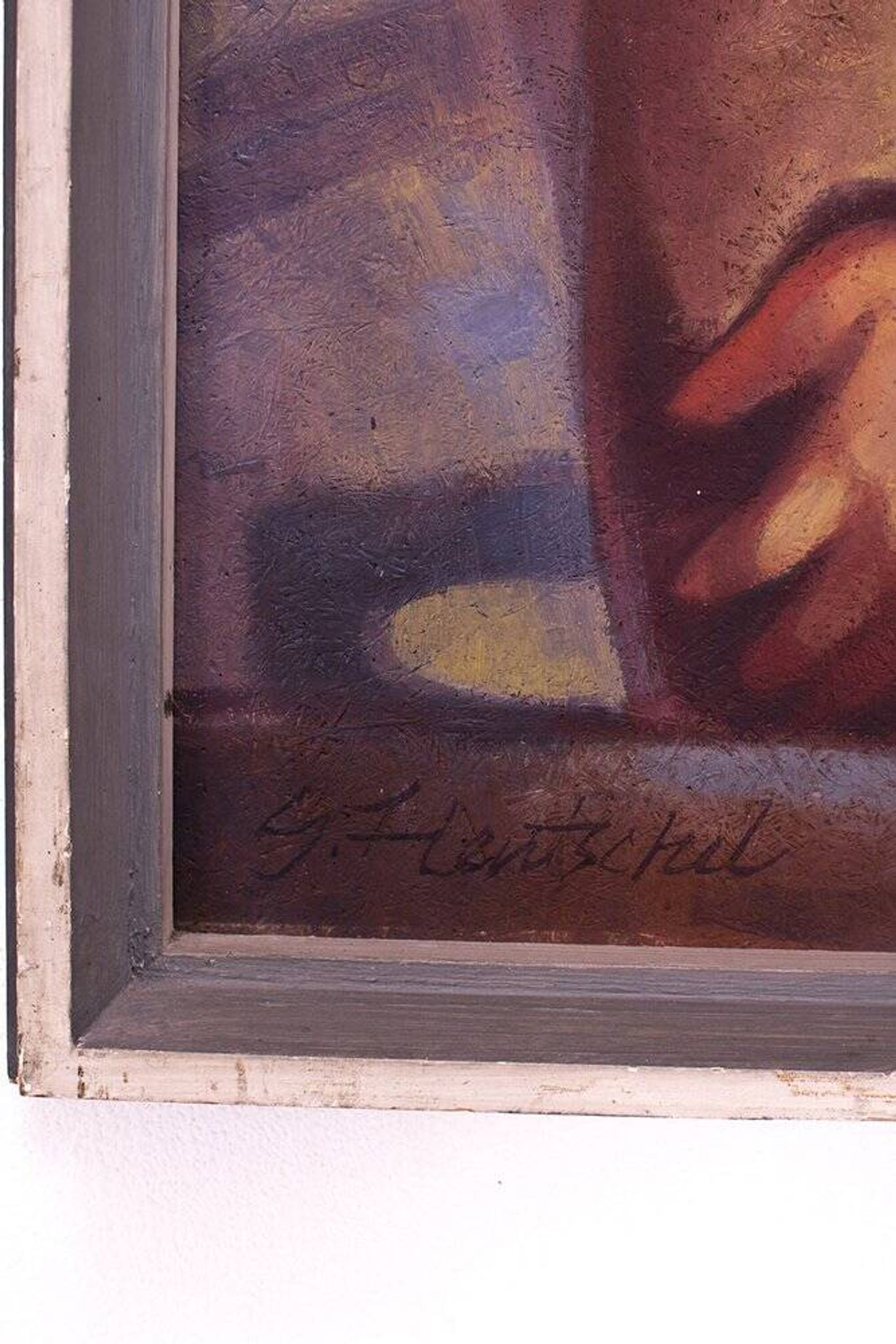 Woman Washing, Oil Painting, Framed