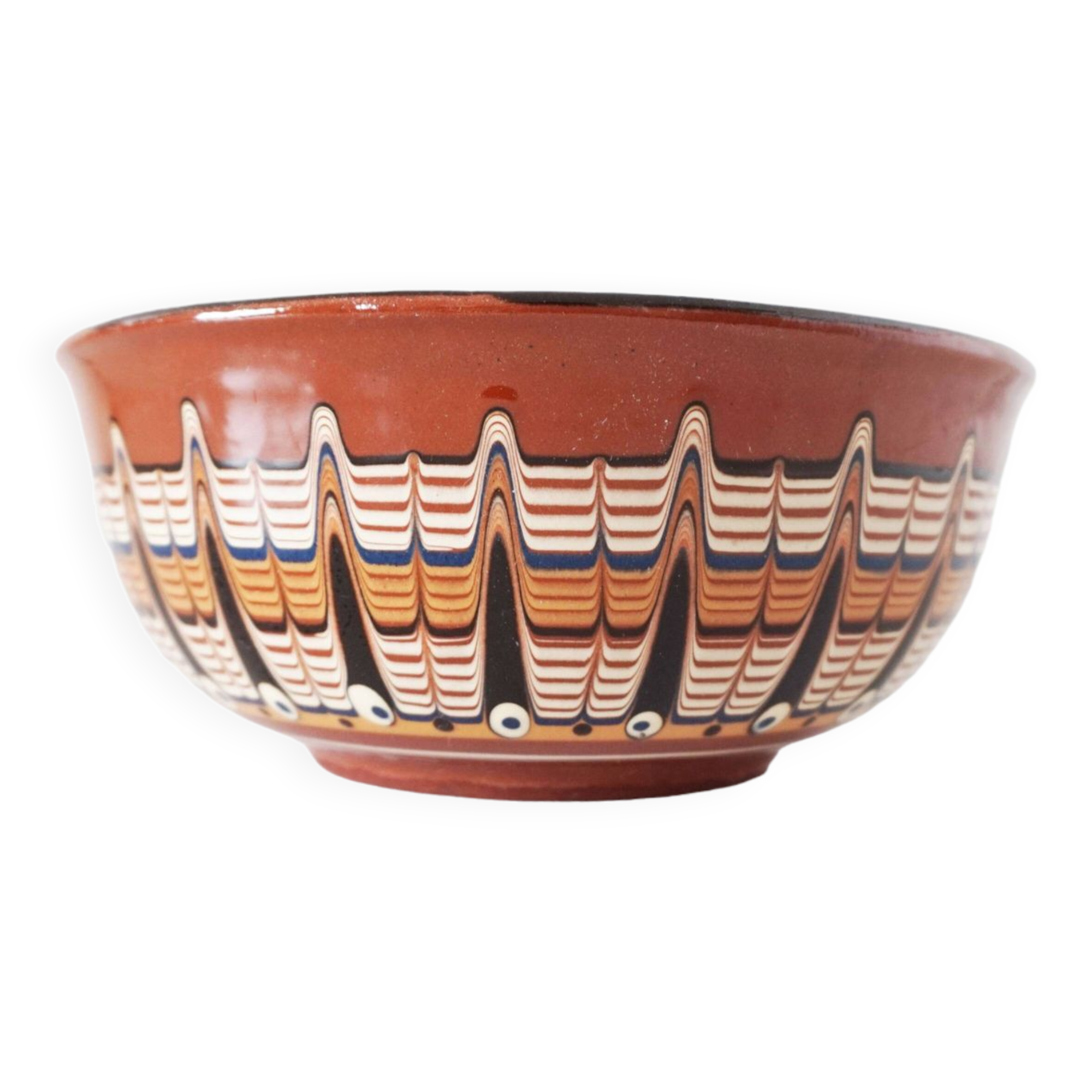 Terracotta salad bowl Bulgaria folk art