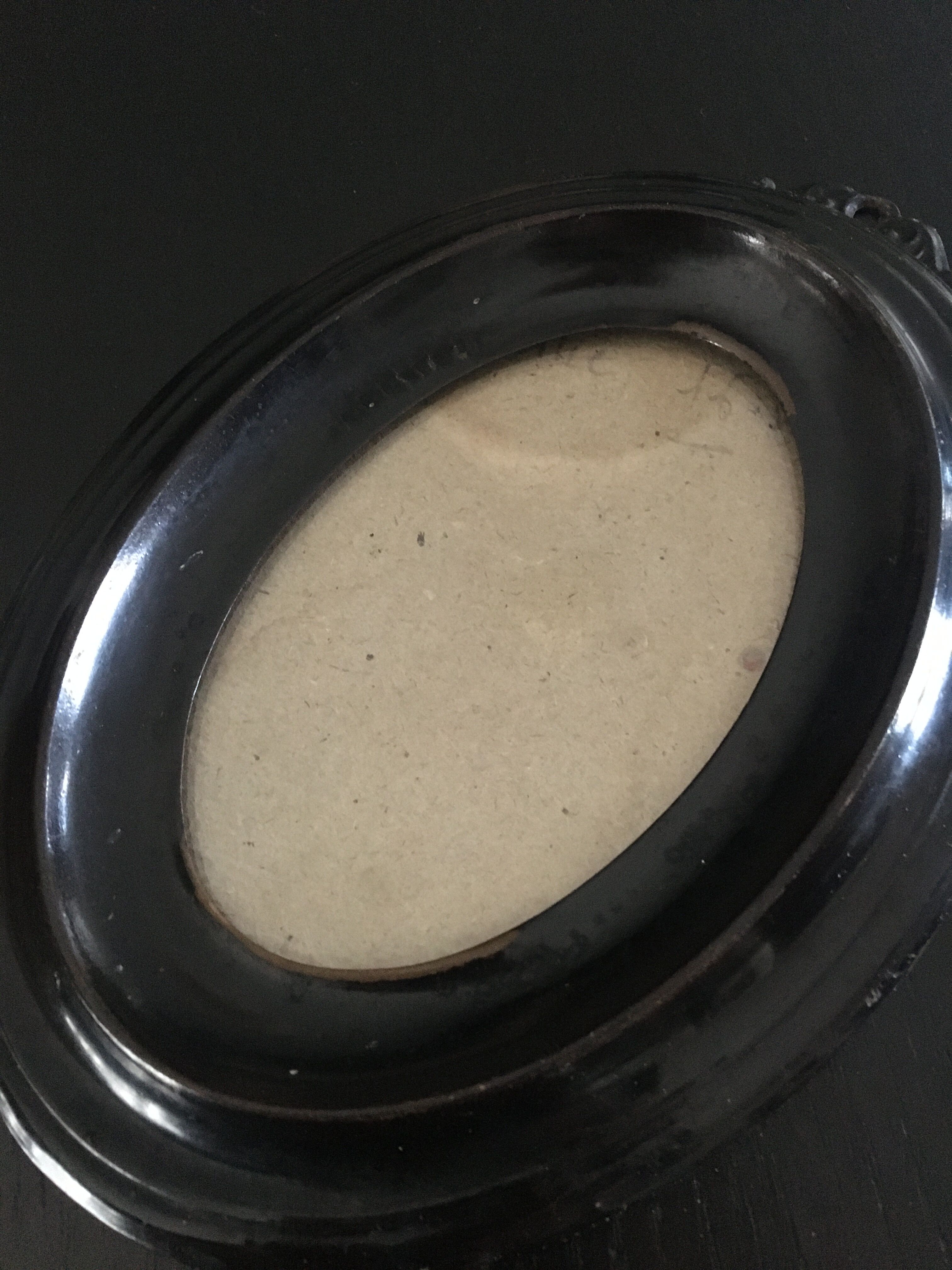 Painted metal frame, with glass