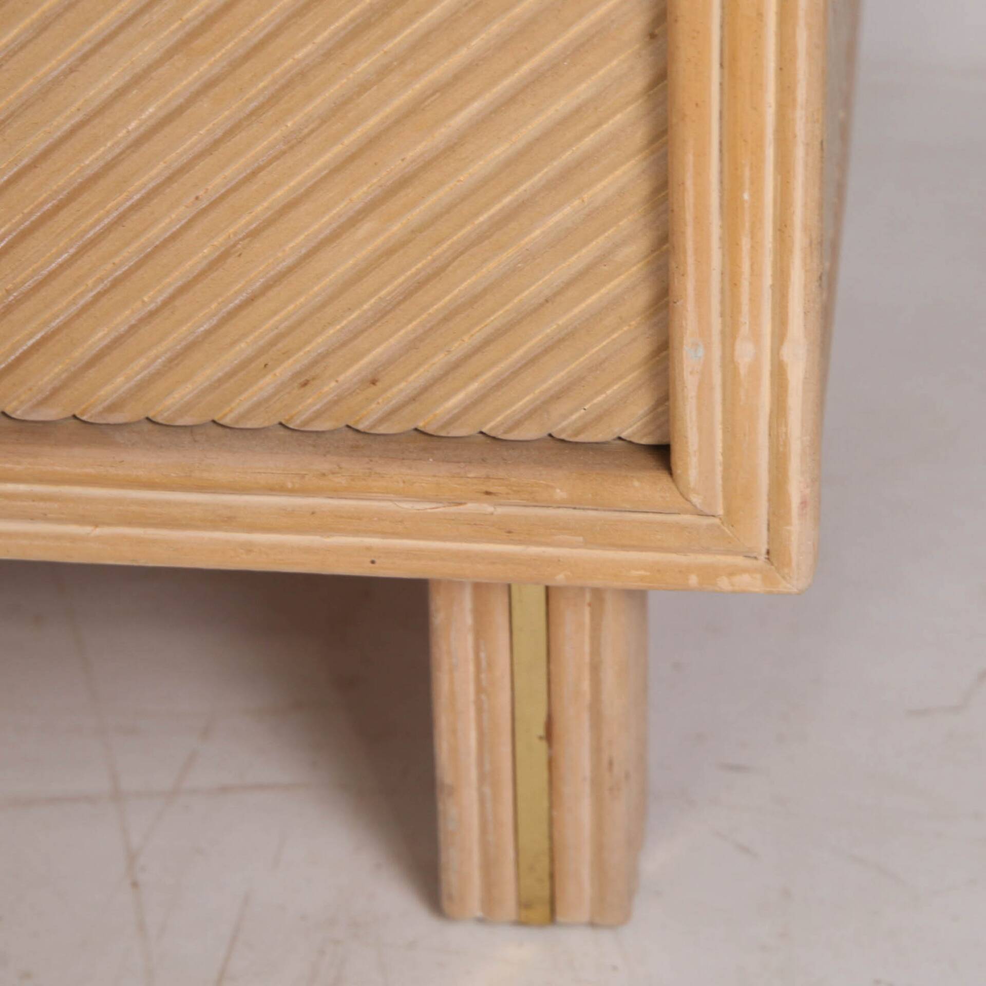 Rattan and brass sideboard