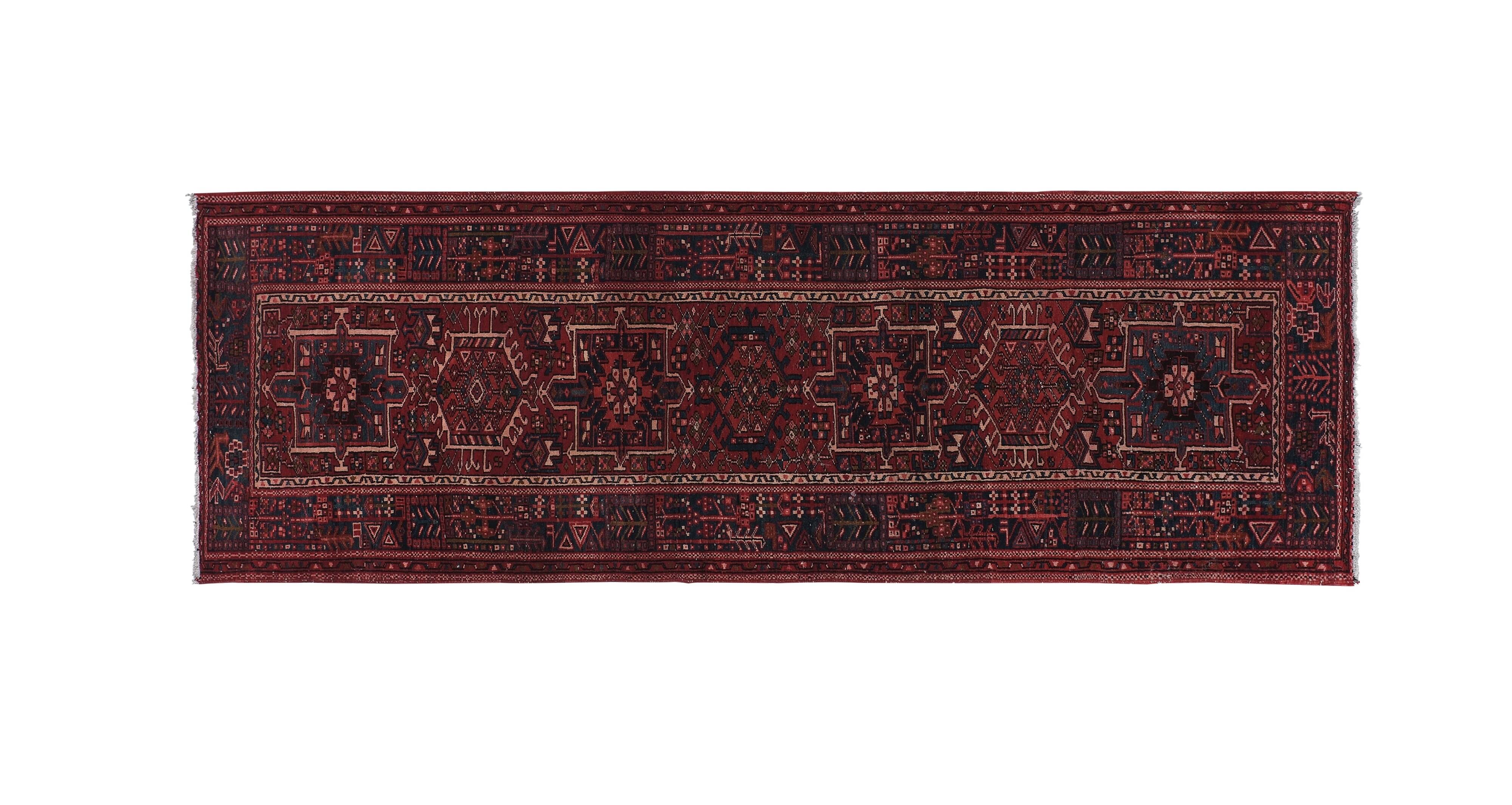 Vintage Turkish Oushak Rug Handwoven 112x330 cm