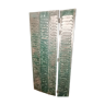 Lot de volets anciens persiennes vertes en fer 4 parties paravent tête de lit