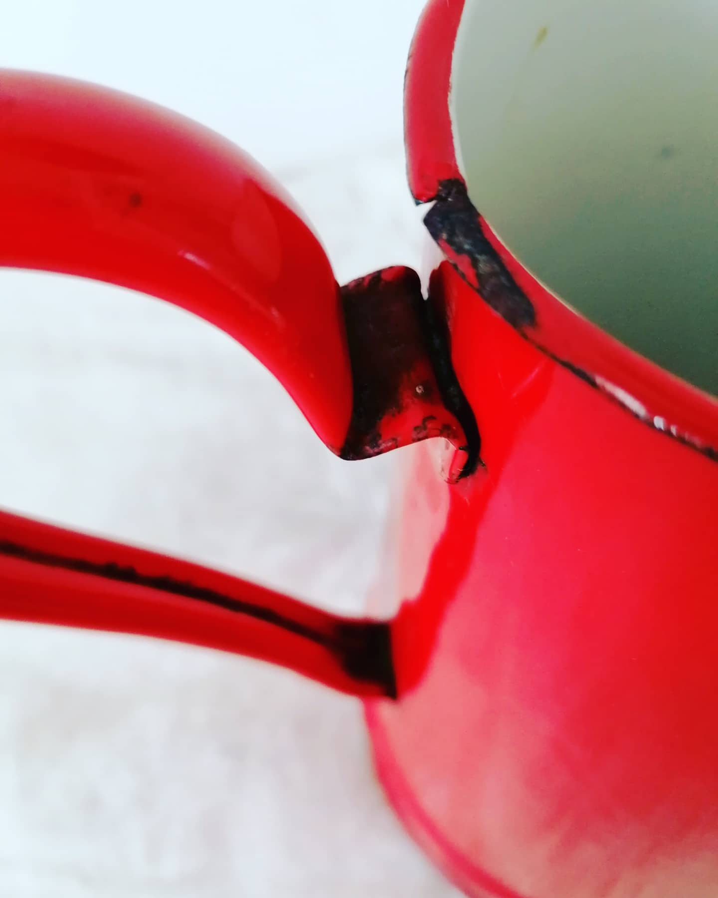 Firefighter red enamelled sheet metal