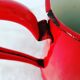 Firefighter red enamelled sheet metal