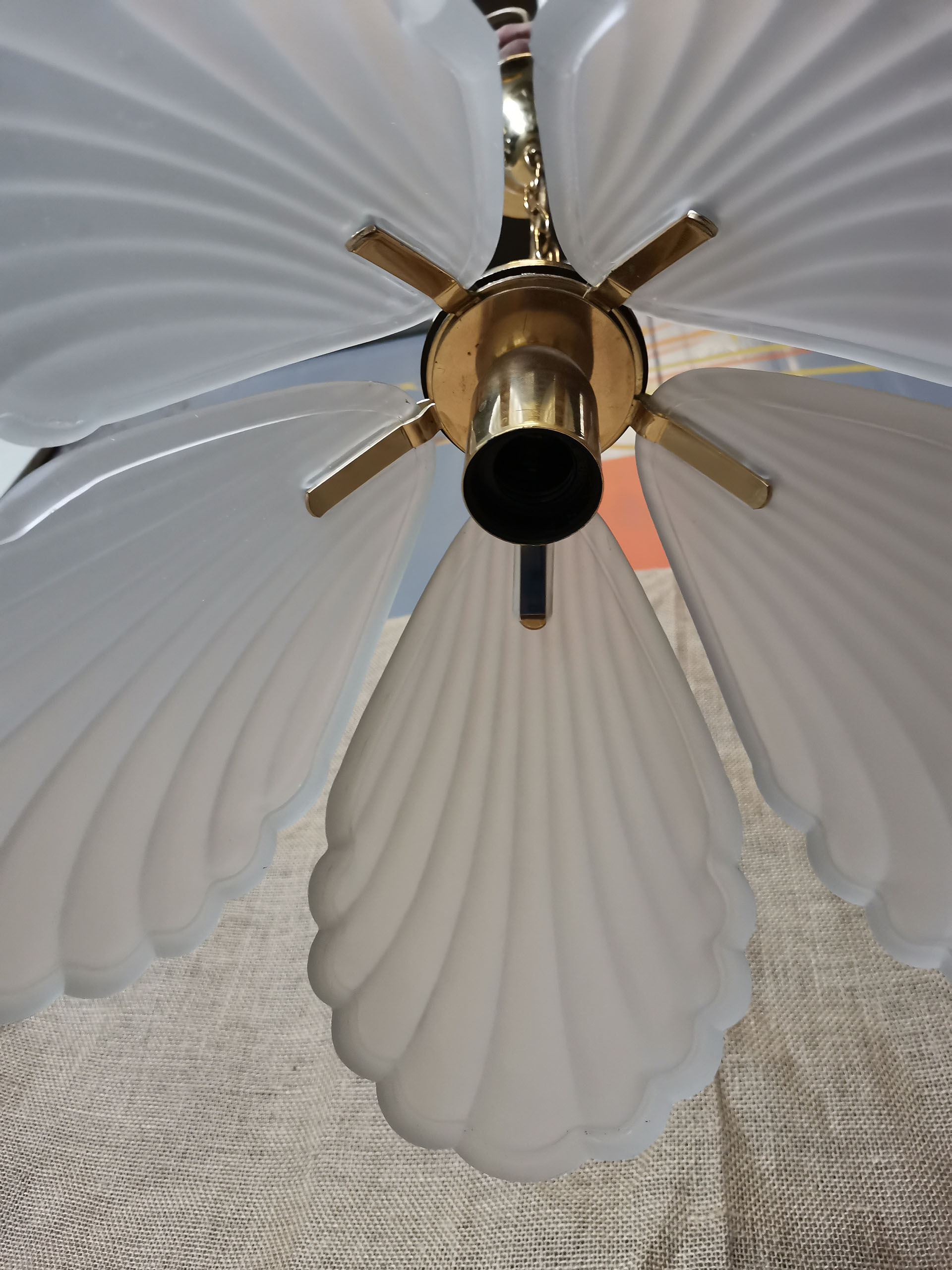 Suspension tulip glass paste and brass