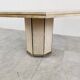 Travertine and Brass dining table, 1970s
