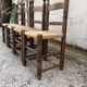 Set of 4 chairs in solid oak and straw