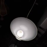 Mazda 1930 lamp in chromed metal and opaque glass