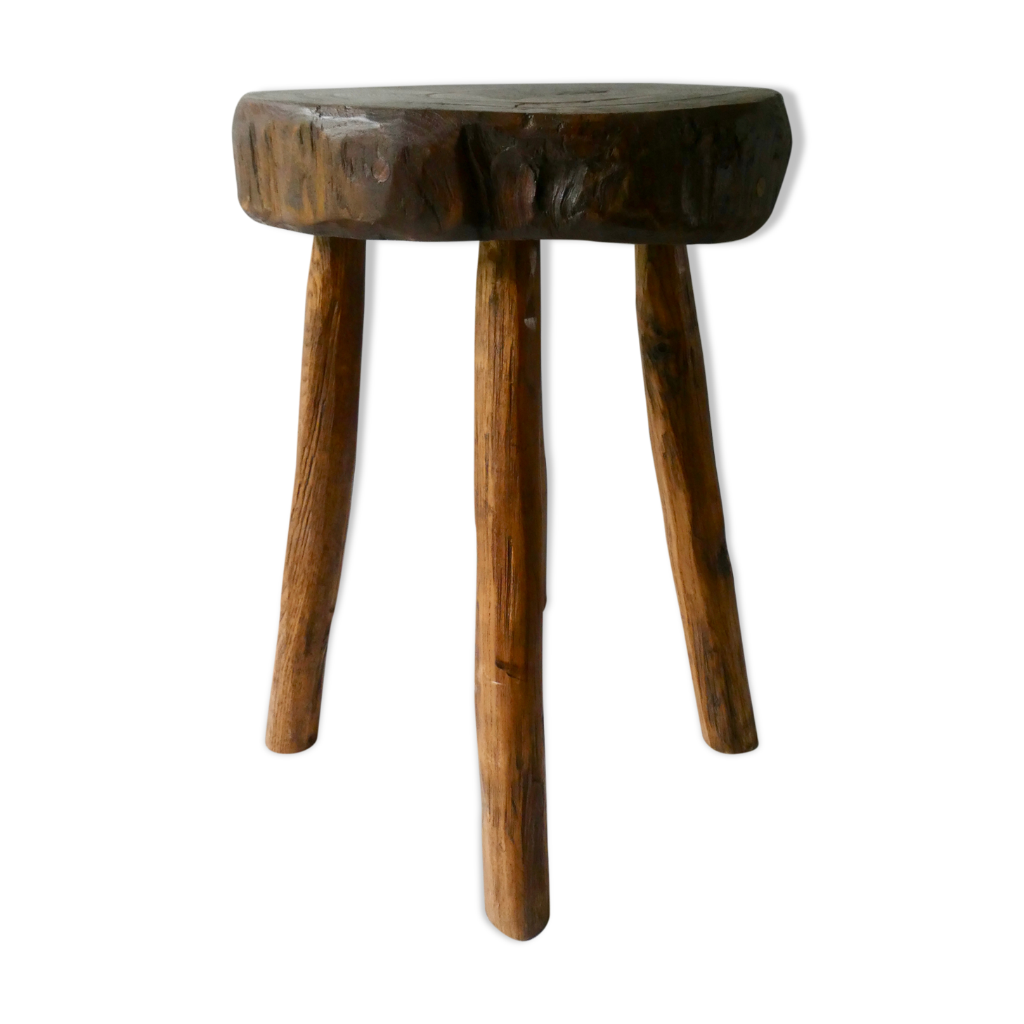 Stool in raw wood