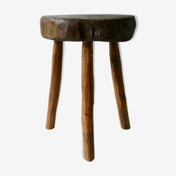 Tabouret en bois brut