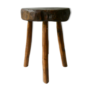 Tabouret en bois brut