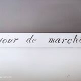 Old white and taupe “Market Day” oak shelf