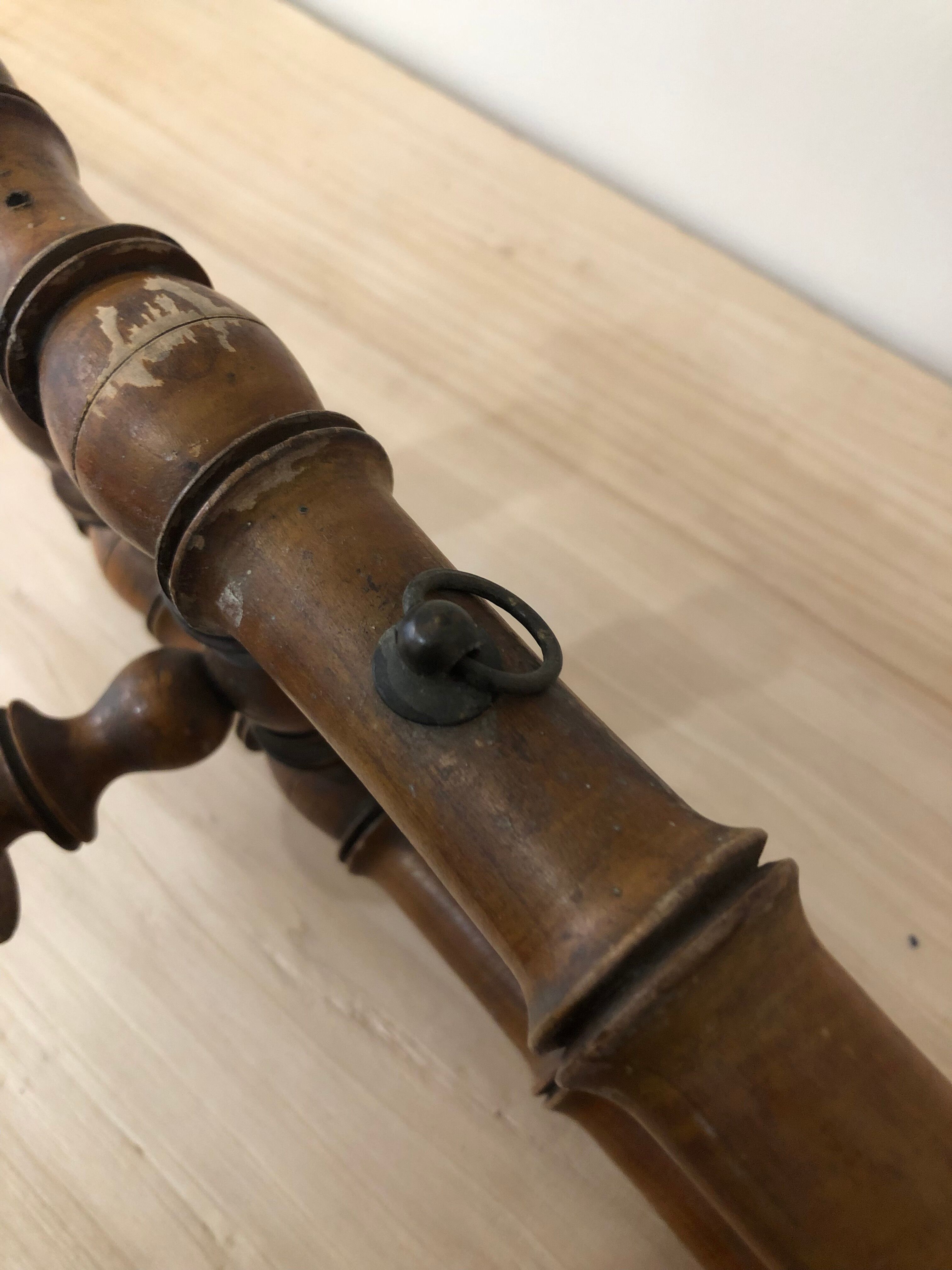 Wooden coat rack with swivel hooks