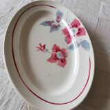 Plat de service, ravier fleuri Digoin Clématite