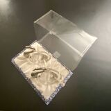 2 swan-shaped salt pots in metal and glass