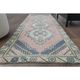 Vintage Turkish Hand-Knotted Wool Cotton Pink Runner Rug 84x281
