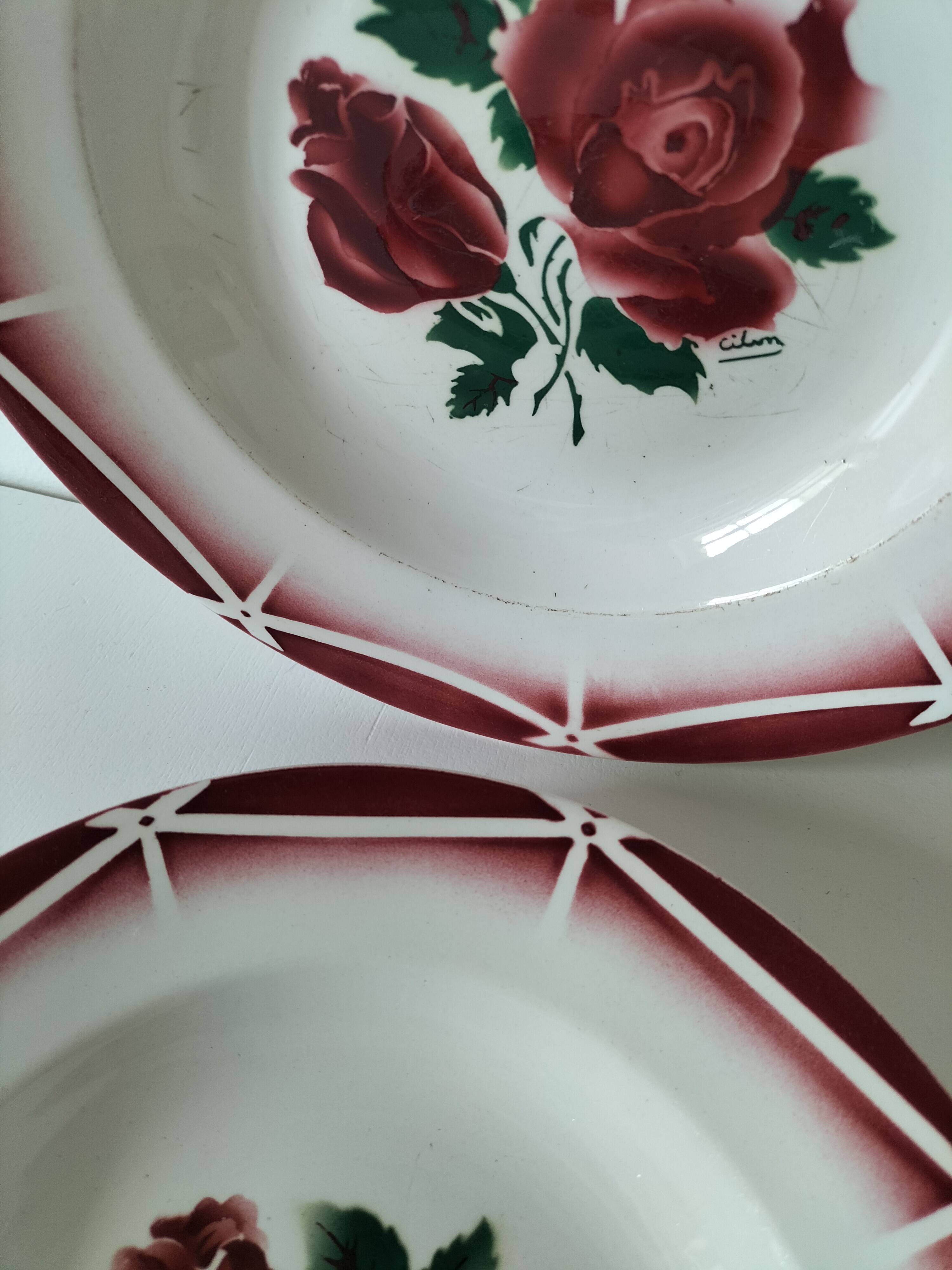 Set of deep plates Digoin Sarreguemines model Cibon