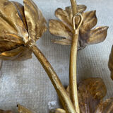 Golden wall lamp foliage