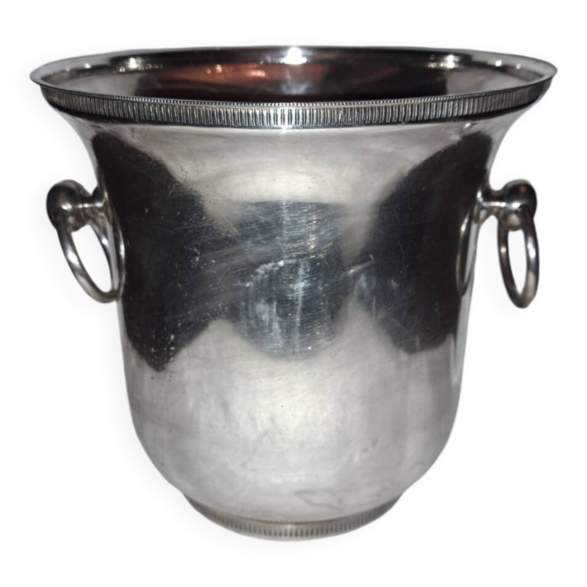 Apladur champagne bucket in silver metal.