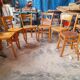 Lot 6 mismatched bistro chairs