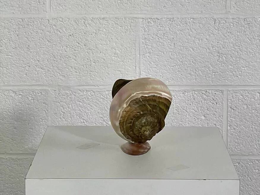 Antique lamp made of mother-of-pearl.