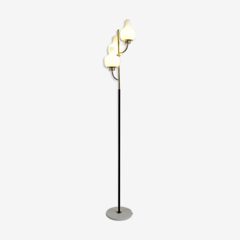 Stilnovo, floor lamp with three opalines, Italy 1950