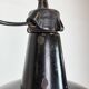 Industrial Black Enamel Factory Lamp with Cast Iron Top, 1950s