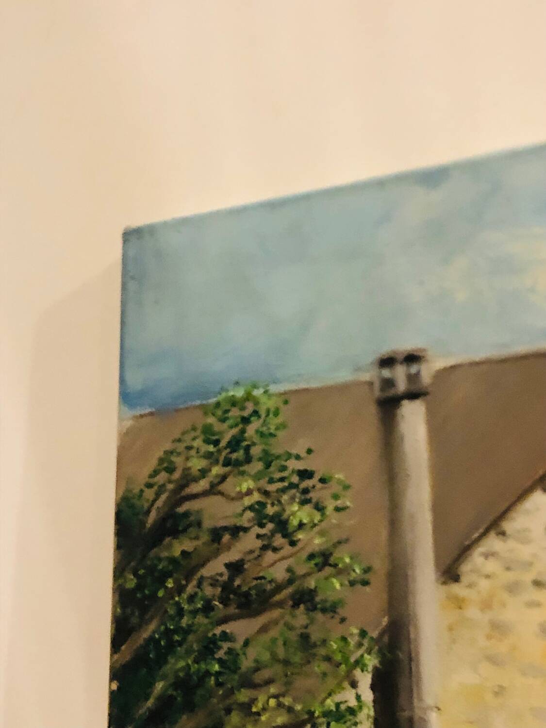 Cottage landscape oil on canvas signed